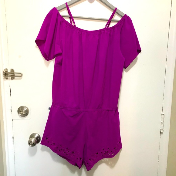 Fabletics purple romper with crochet details size Medium - Picture 5 of 15